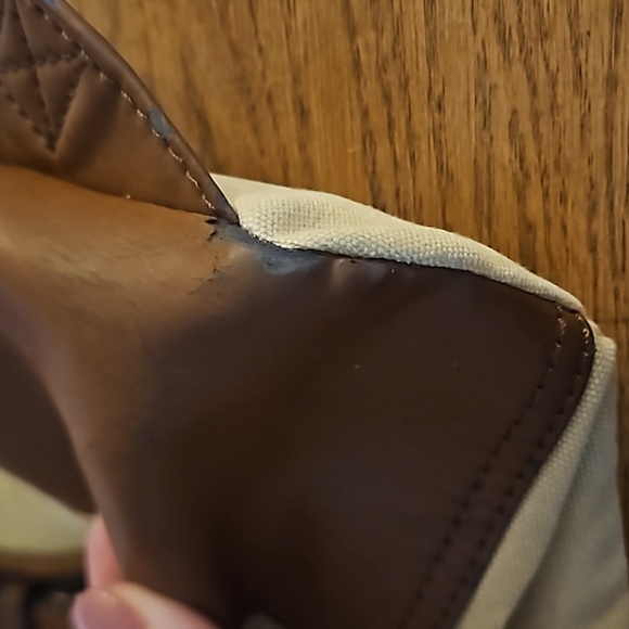 Fossil Tan Canvas and Leather Drawstring Backpack Rucksack Laptop Bag - Picture 16 of 16